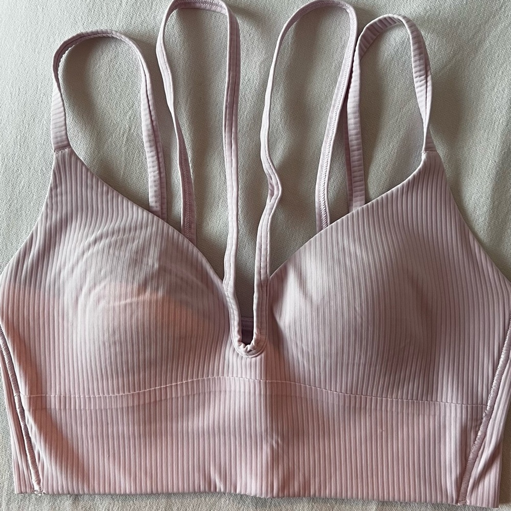 Lululemon Pale Pink Ribbed Sports Bra